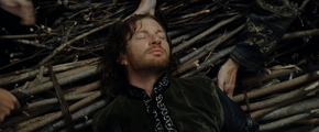 Faramir placed on the pyre