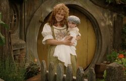 Frodo Gardner as a child with his mother Rosie in the movies