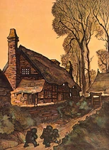 Die drei Hobbits vor Maggots Hof