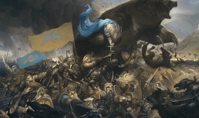 Moments after Beorn rescues Thorin, depicted by 