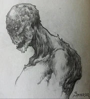 Concept art for Sauron's unarmoured form by  