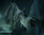 Der Hexenkönig auf einem Geflügelten Wesen