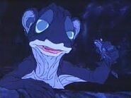 Gollum eating a fish in The Hobbit cartoon movie adaption