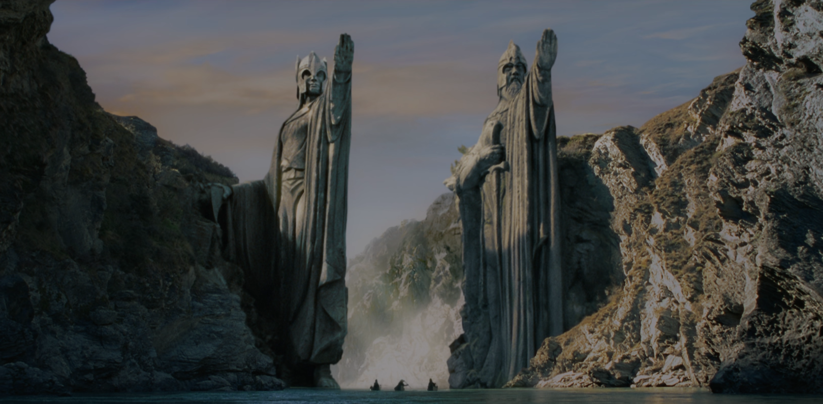 Statuette The Argonath Environment Le Seigneur des Anneaux