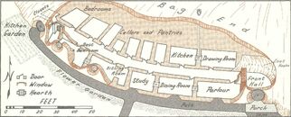 A floor plan of Bag End, rendered in  by 