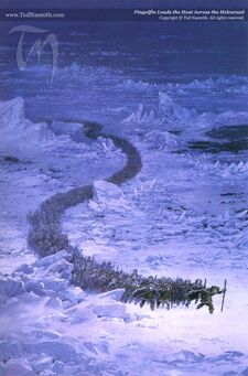 Fingolfin Leads the Host Across the Helcaraxë, by 