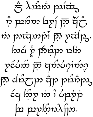 tengwar alphabet lord of the rings