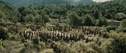 Haradrim marching on presumably the Harad Road in 