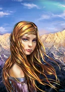 Idril w młodości w górach (graf. Venlian)