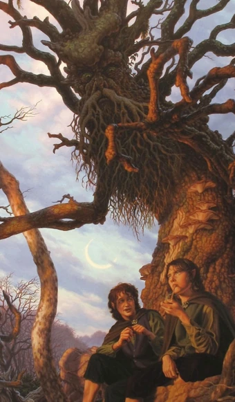Treebeard finding Merry and Pippin, by 