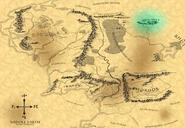 Middle-earth with the Iron Hills highlighted