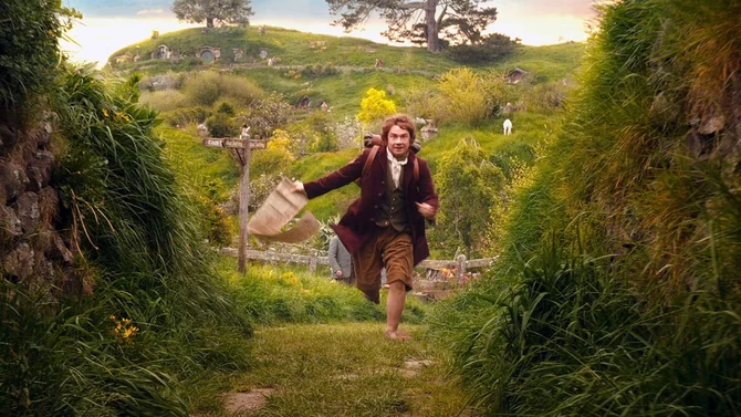 Bilbo leaves The Shire for an "adventure" in The Hobbit: An Unexpected Journey