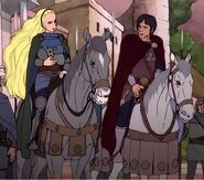 Possibly Faramir with Éowyn in Rankin-Bass's Return of the King (1980)