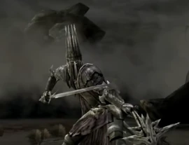 Wyobrażenie Czarnoksiężnika z Angmaru w grze .