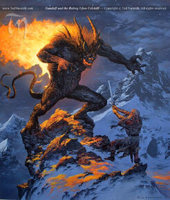 Ted Nasmith — Gandalf and the Balrog Upon Celebdil