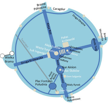 Uproszczony plan Gondolinu (graf