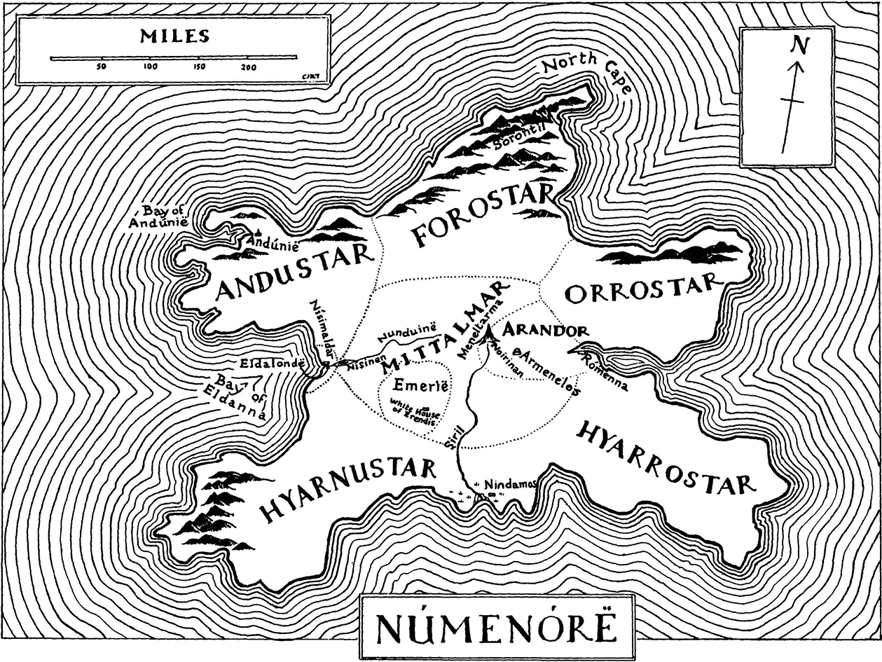 Map Of Numenor And Middle Earth Númenor | The One Wiki To Rule Them All | Fandom