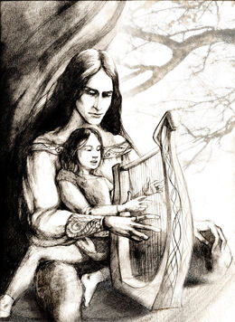 Maglor raising Elrond, by Tuuliky