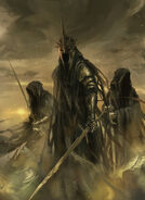 The Witch-king and his Nazgûl attendants © by Gavin Wynford