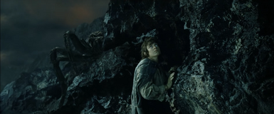 Frodo ambushed by Shelob