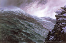 Ted Nasmith — Queen Tar-Miriel and the Great Wave