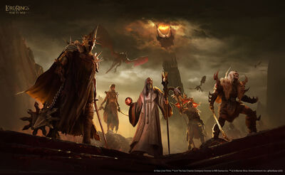 Sauron and his servants, as depicted in a wallpaper for .