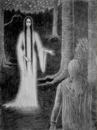 Melian encounters Elwë the woods of Nan Elmoth, by WilderWein77