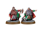 Dain (left) miniature by Games Workshop, for the Lord of the Rings Strategy Battle Game