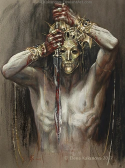 Portrayal of a sacrifice held by Sauron in the dome of the Temple, by 