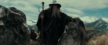 Gandalf leading the Fellowship