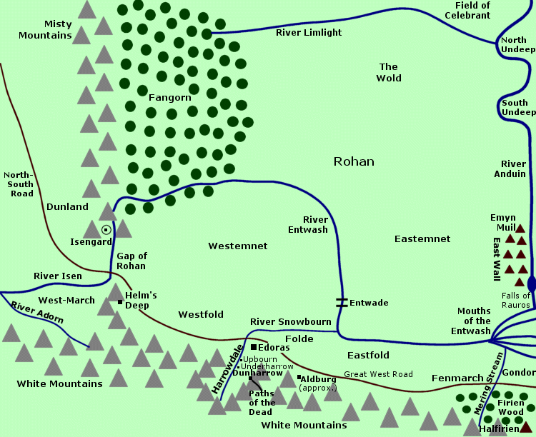 Река гора на карте. Врата Рохана на карте Средиземья. Средиземье Рохан карта. Андуин река Средиземье на карте. Рохан Властелин колец карта.