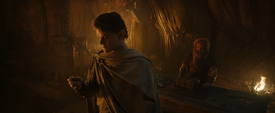 Elrond examines mithril shard - TRoP