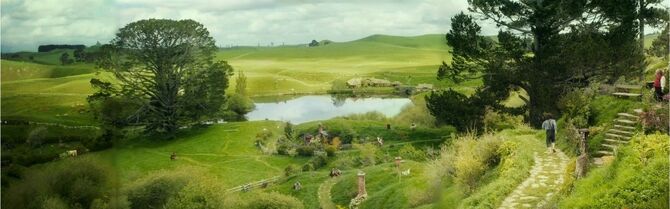 Panoramic view of The Shire from The Lord of the Rings: The Fellowship of the Ring