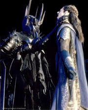 Sauron killing Gil-galad; as seen in a deleted scene of  film
