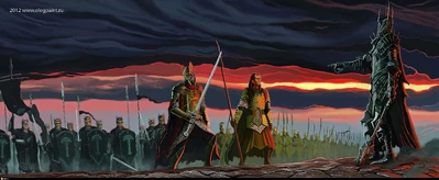 Элендиль и Гиль-галад в поединке с Сауроном