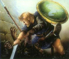 Depiction of Êomer at Helm's Deep by 