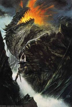 Glaurung crawls from his lair : r/lotr