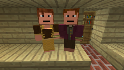 A pair of married Hobbits. Note the rings on their left arms.