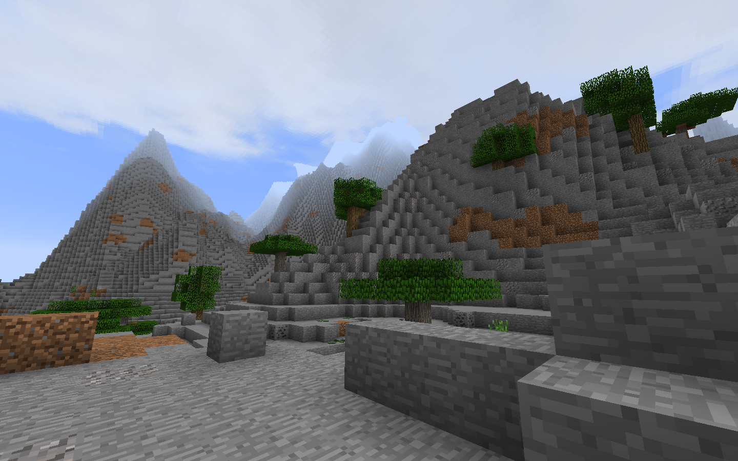 Minecraft Mountain Field Background