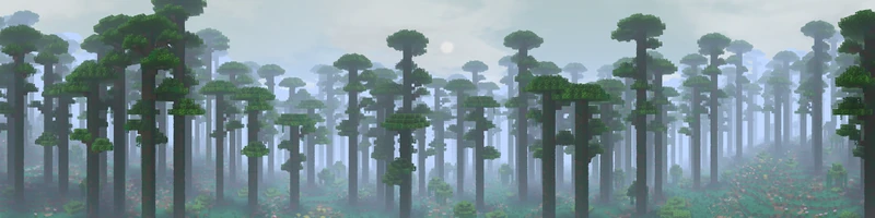 A panorama of the Far Harad Cloud Forest.