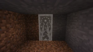 The same door at night.