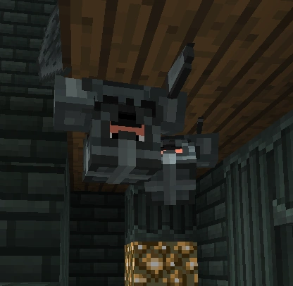 Two upside-down dwarves stuck in the ceiling.