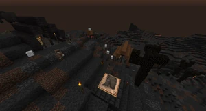 A typical Mordor camp with Morgul-shroom farm, two tents, a trader and a Mordor orc.