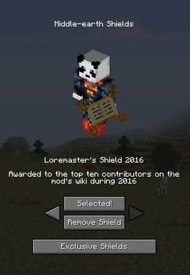 The currently selected shield