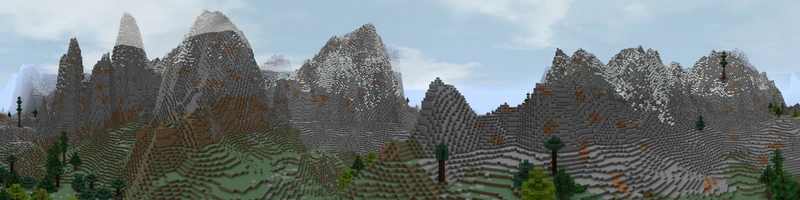 A panorama of the Grey Mountains.