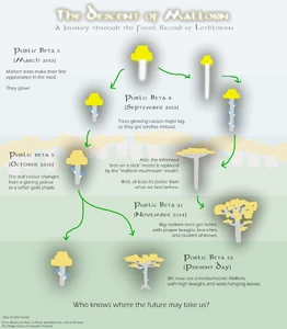 The gradual evolution of the current Mallorn design.