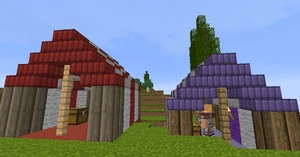 Smaller tents housing the soldiers.