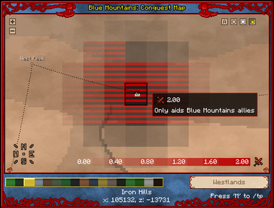 Striped squares indicate positive effects on an allied faction