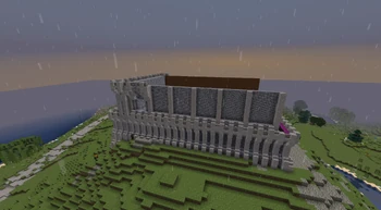 Now I can cover the whole wall. Note the pink wool. There I expended my structure