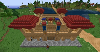 A Dalish fortress beside a road.